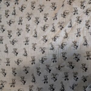 Pottery Barn Kids Mickey Mouse Blanket Muslin White Black Swaddle Organic Cotton